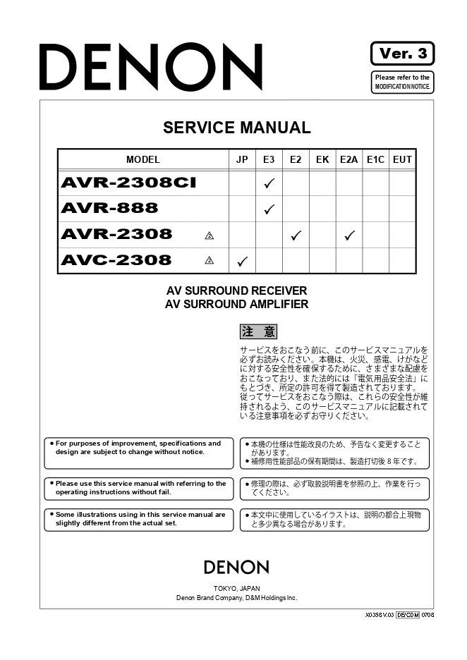 天龙Denon AVR-888 AV功放机电路图