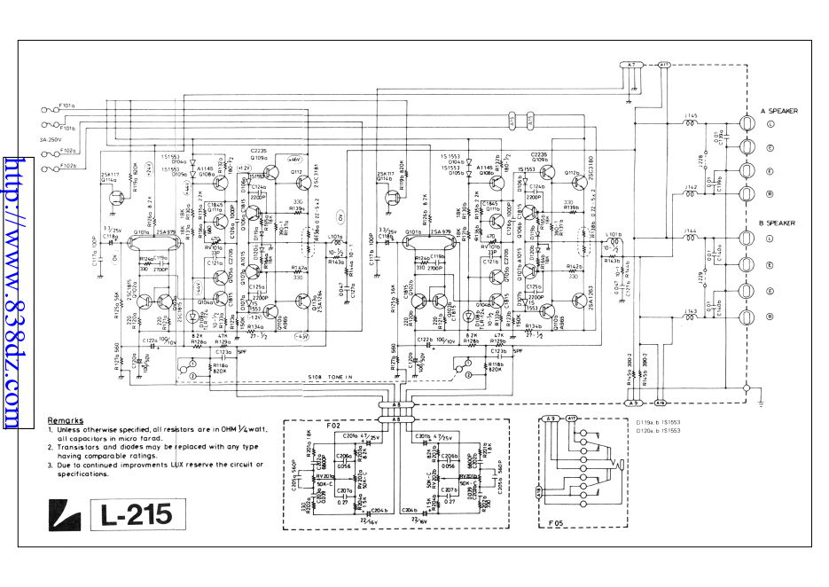 LUXMAN力士 L-215功放电路图