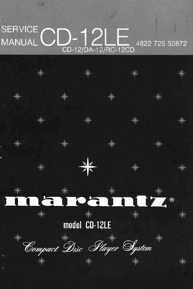 马兰士Marantz CD12LE DA-12 CD机维修手册
