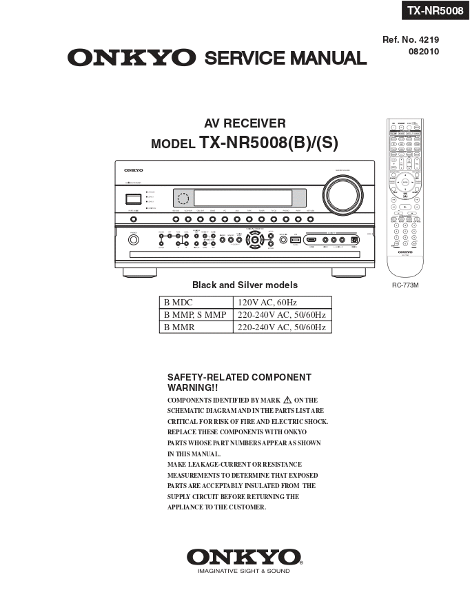 Onkyo 安桥 TX-NR5008 功放维修手册