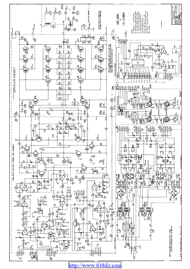 PEAVEY百威 CS-1200 CS-1200X功放维修电路图