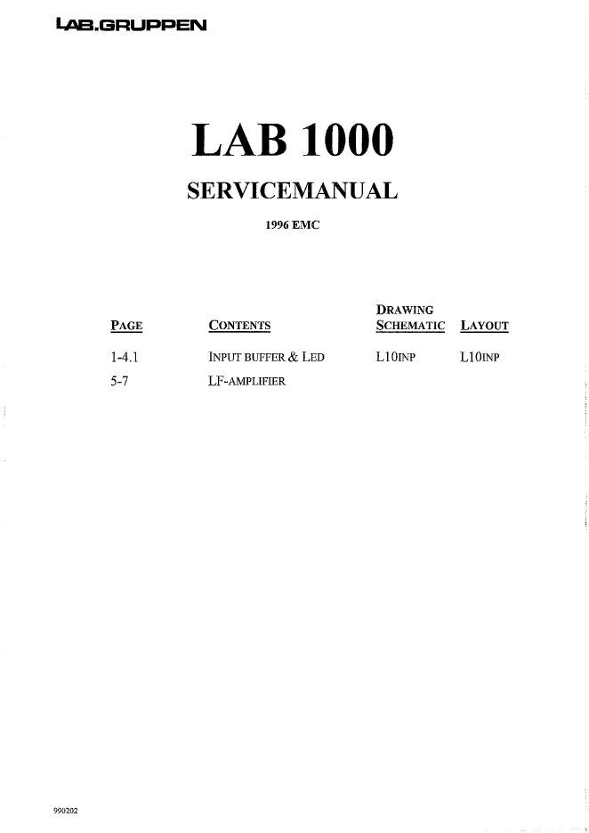 LAB-GRUPPEN LAB1000功放维修手册